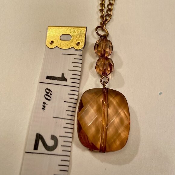 Earthy Brown Boho Festival Pendant Long Necklace - Picture 7 of 8